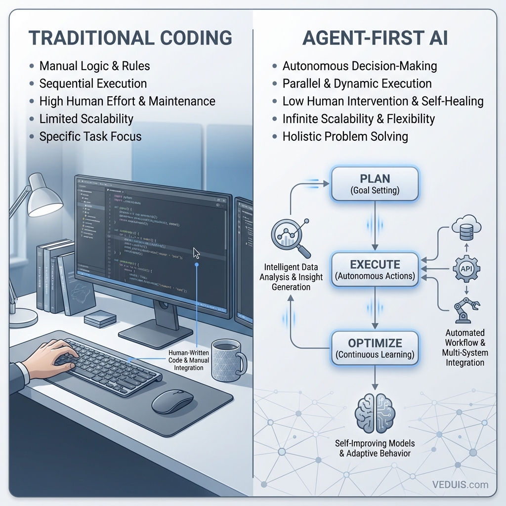 Traditional vs Agent-First Development Workflow