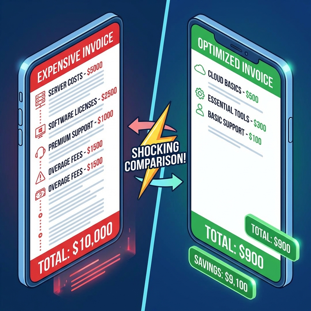 Expensive vs Optimized Invoice Comparison