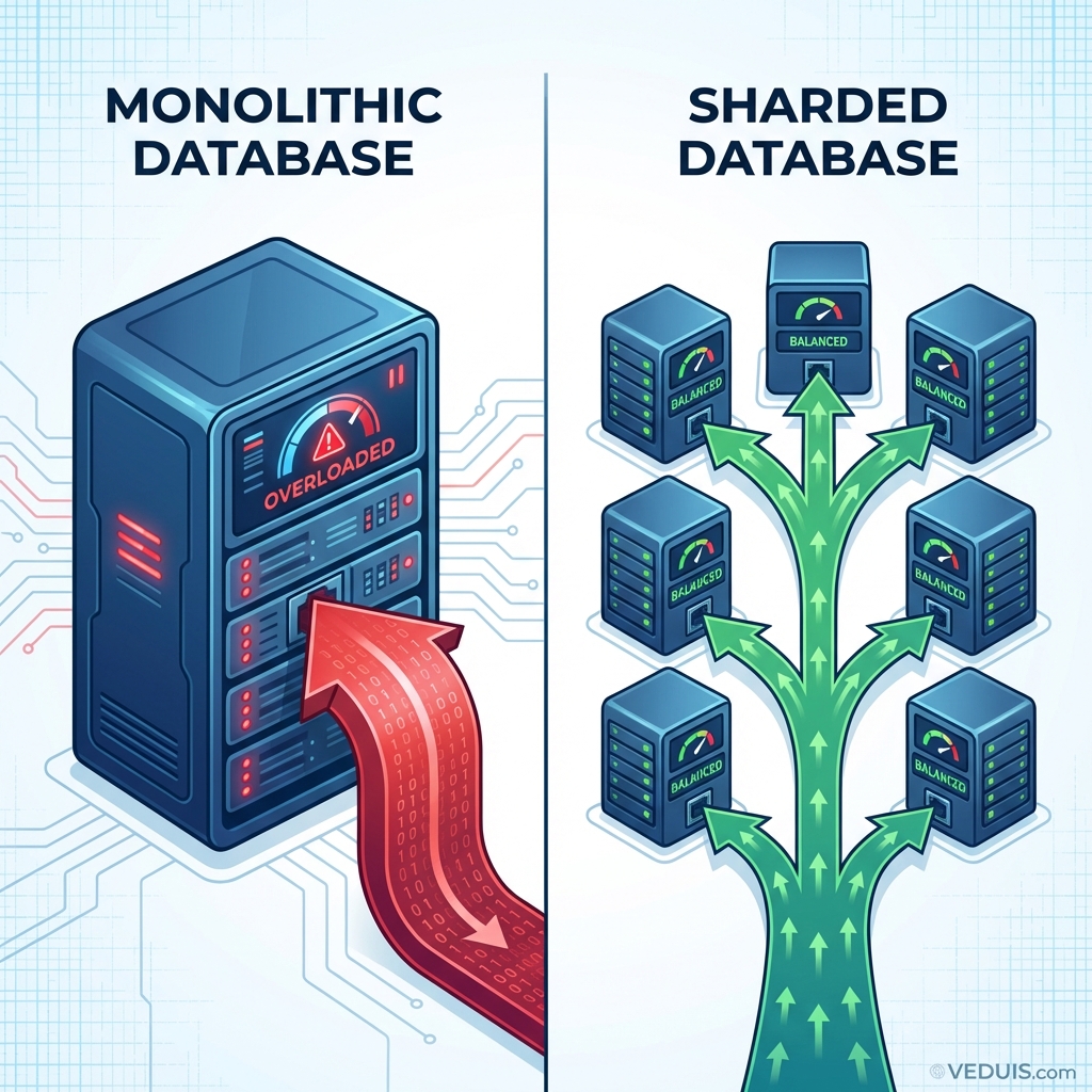 Monolithic vs Sharded Database Concept